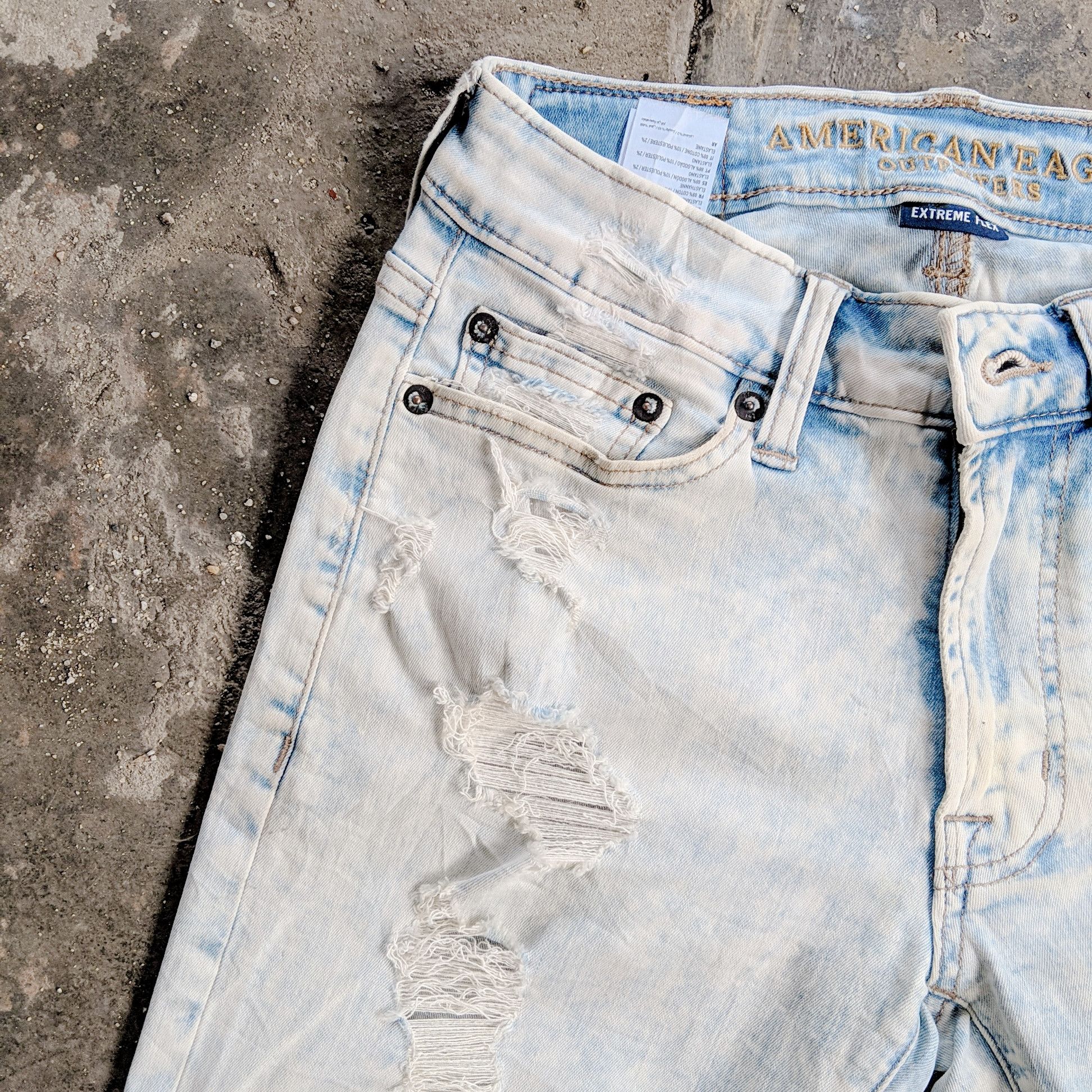 American Eagle Outfitters × Jean × Vintage Vintage American Eagle Faded Distressed Flex Denim Pants Size US 26 / EU 42 - 11 Thumbnail