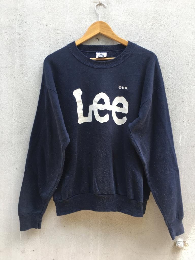 Vintage 90s Lee Faded big logo black crewneck