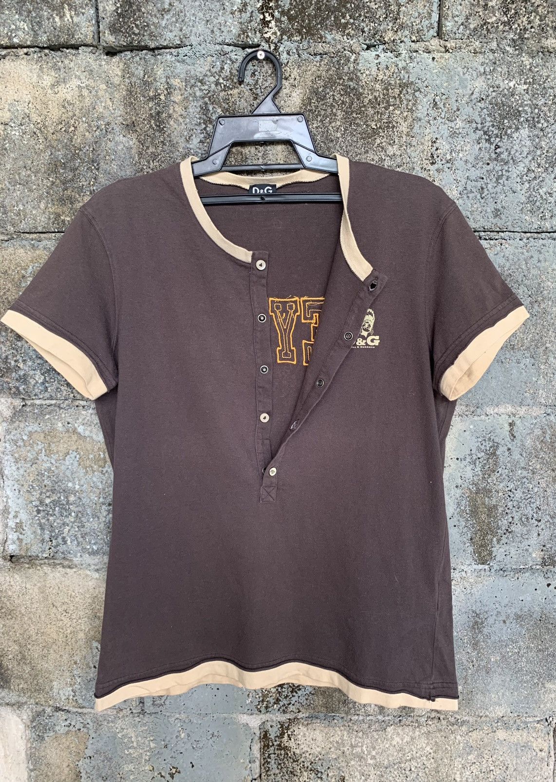 Dolce & Gabbana Rare!! Dolce&Gabbana Cheyenne Black Hawk Half Button T Shirt Size L / US 10 / IT 46 - 18 Thumbnail