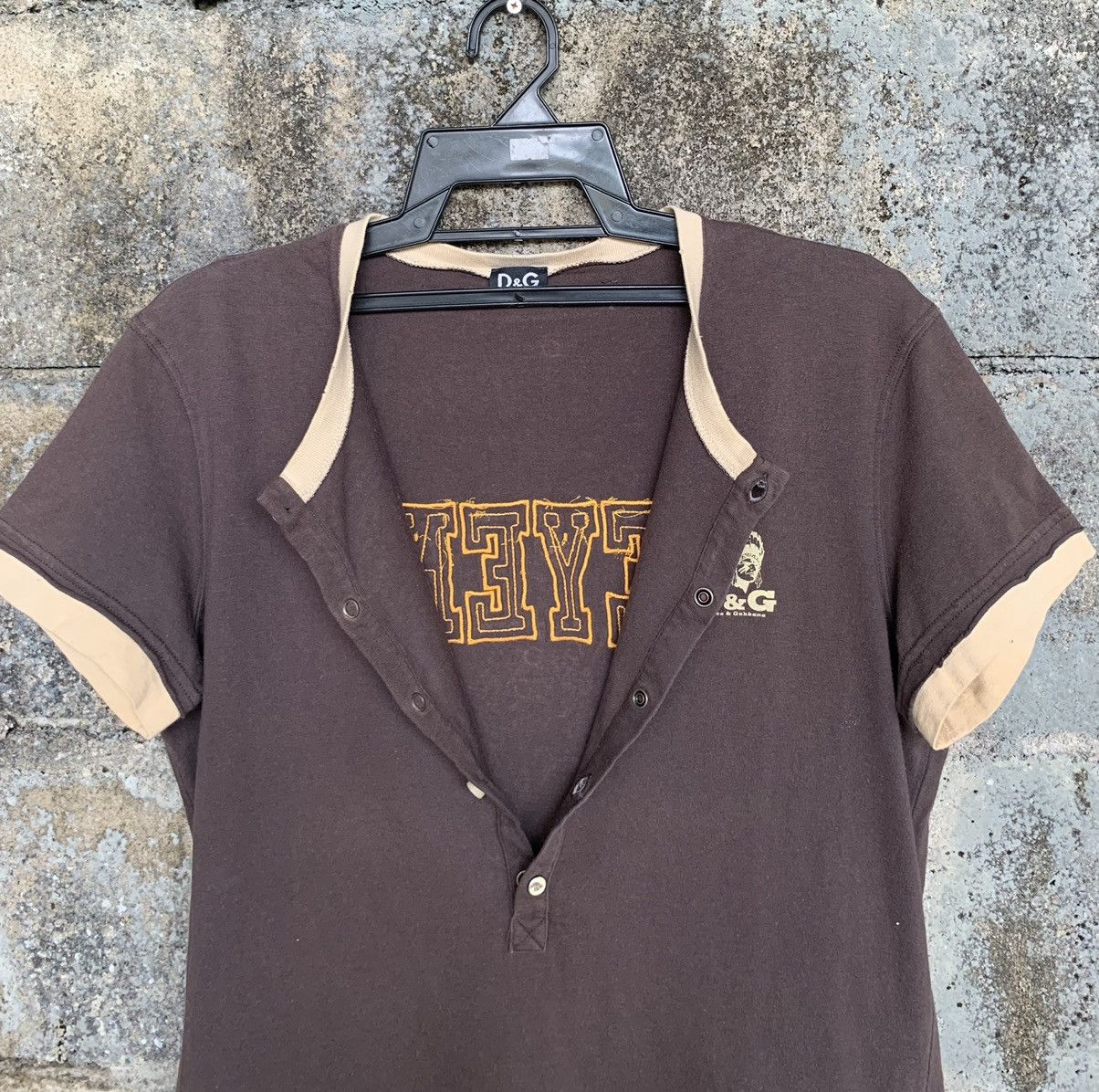 Dolce & Gabbana Rare!! Dolce&Gabbana Cheyenne Black Hawk Half Button T Shirt Size L / US 10 / IT 46 - 19 Thumbnail