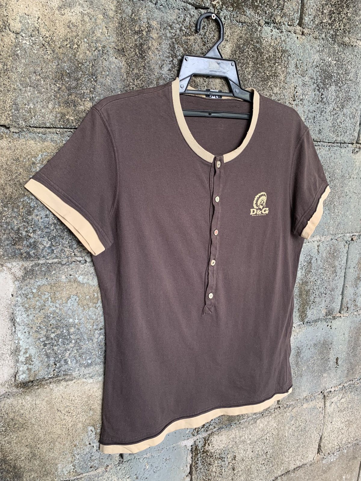 Dolce & Gabbana Rare!! Dolce&Gabbana Cheyenne Black Hawk Half Button T Shirt Size L / US 10 / IT 46 - 4 Thumbnail