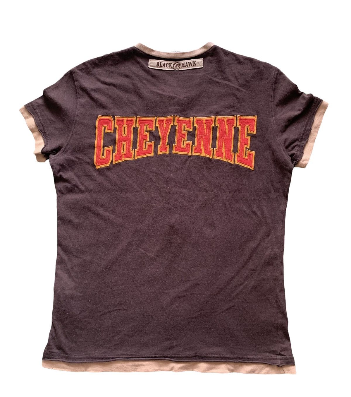 Dolce & Gabbana Rare!! Dolce&Gabbana Cheyenne Black Hawk Half Button T Shirt Size L / US 10 / IT 46 - 2 Thumbnail