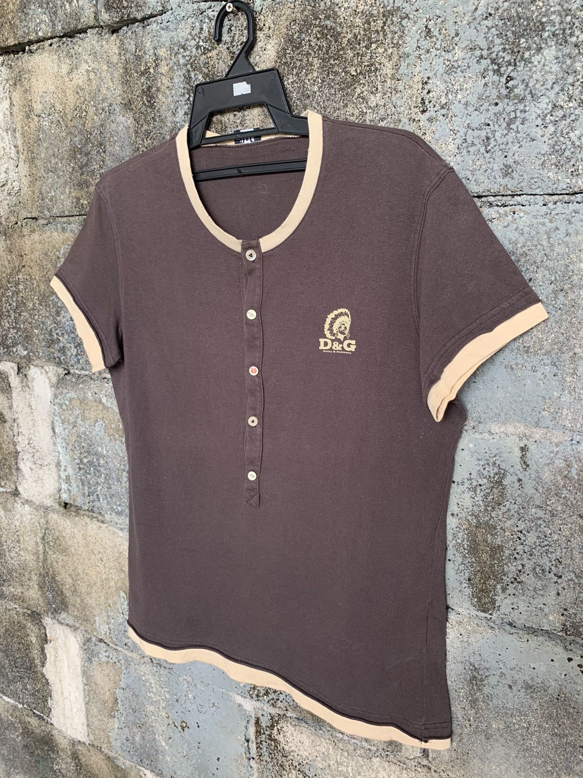 Dolce & Gabbana Rare!! Dolce&Gabbana Cheyenne Black Hawk Half Button T Shirt Size L / US 10 / IT 46 - 5 Thumbnail