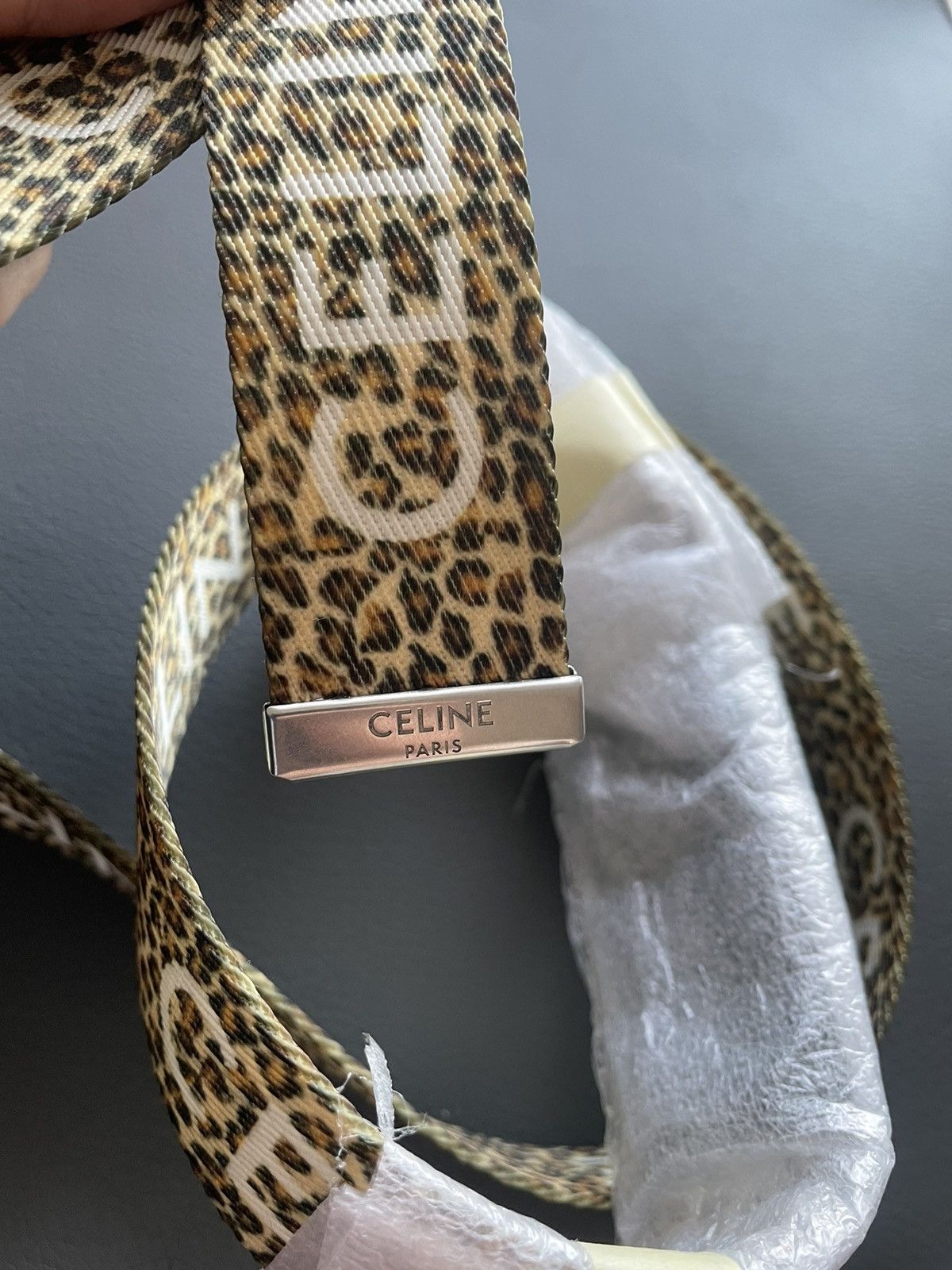 Celine × Hedi Slimane Limited New Rare Super Runway Sold Out Leopard Logo Belt Size ONE SIZE - 6 Thumbnail