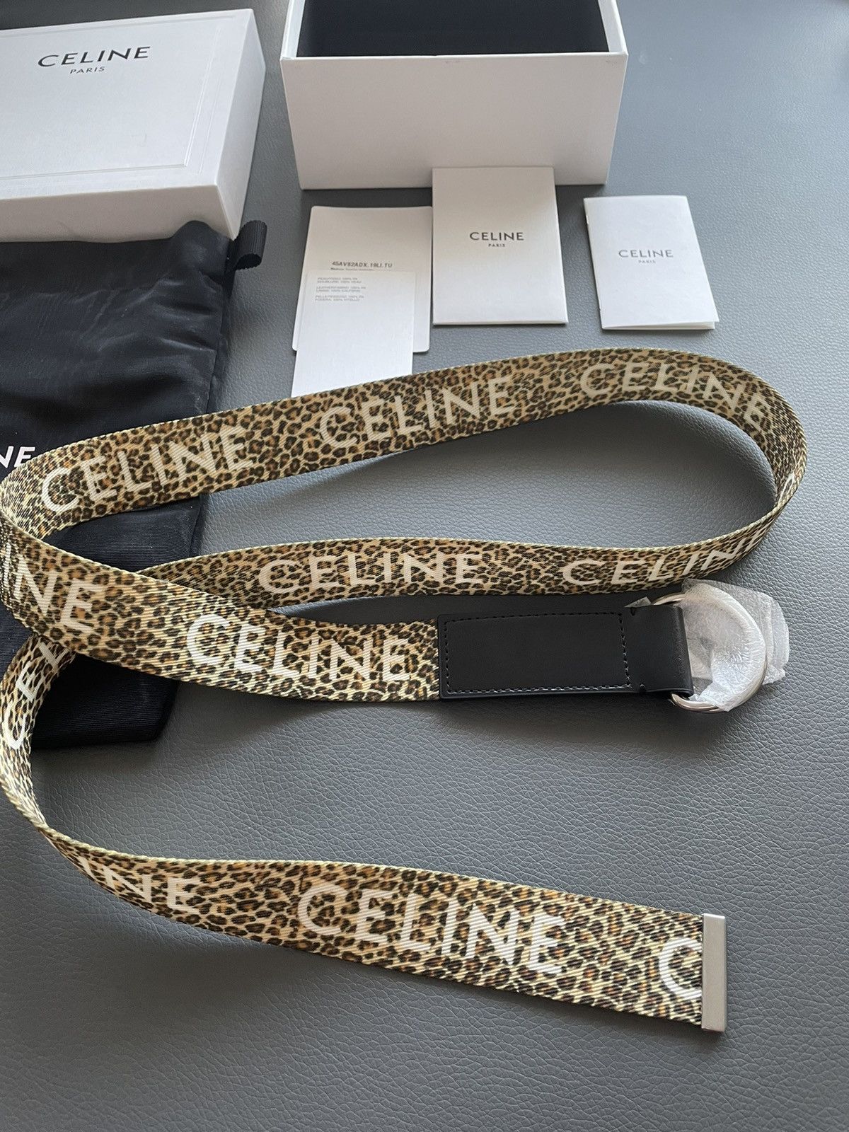 Celine × Hedi Slimane Limited New Rare Super Runway Sold Out Leopard Logo Belt Size ONE SIZE - 8 Thumbnail