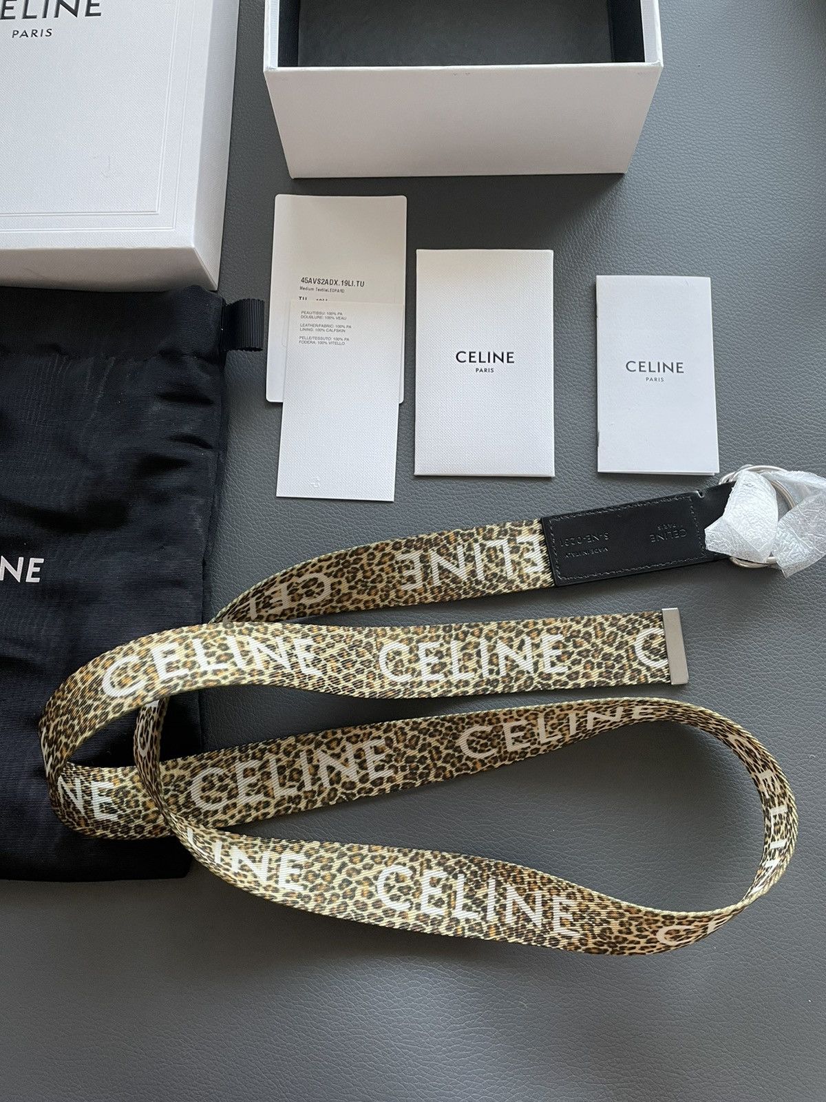 Celine × Hedi Slimane Limited New Rare Super Runway Sold Out Leopard Logo Belt Size ONE SIZE - 12 Thumbnail