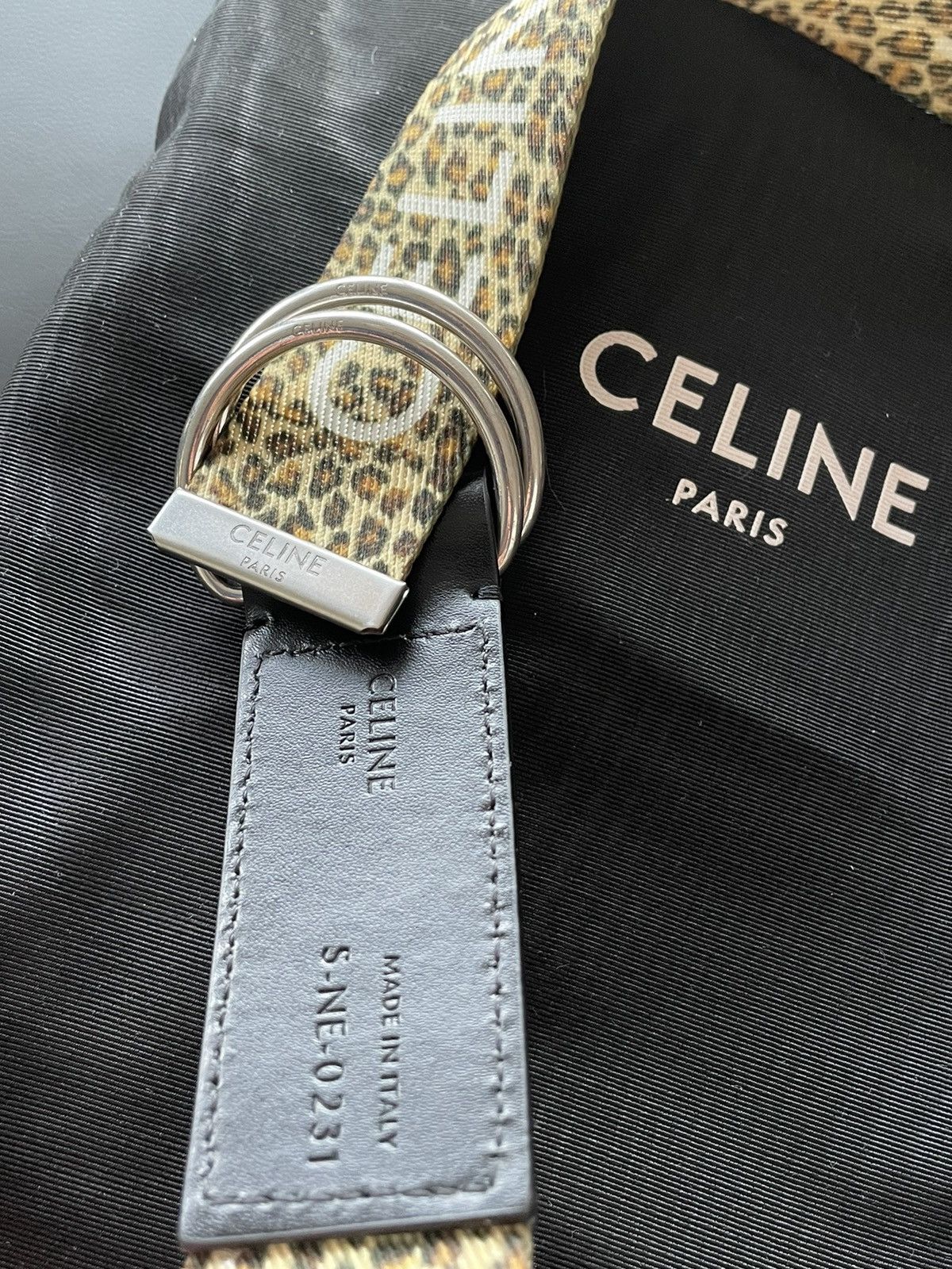 Celine × Hedi Slimane Limited New Rare Super Runway Sold Out Leopard Logo Belt Size ONE SIZE - 5 Thumbnail