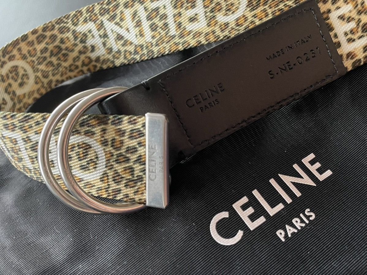 Celine × Hedi Slimane Limited New Rare Super Runway Sold Out Leopard Logo Belt Size ONE SIZE - 16 Thumbnail