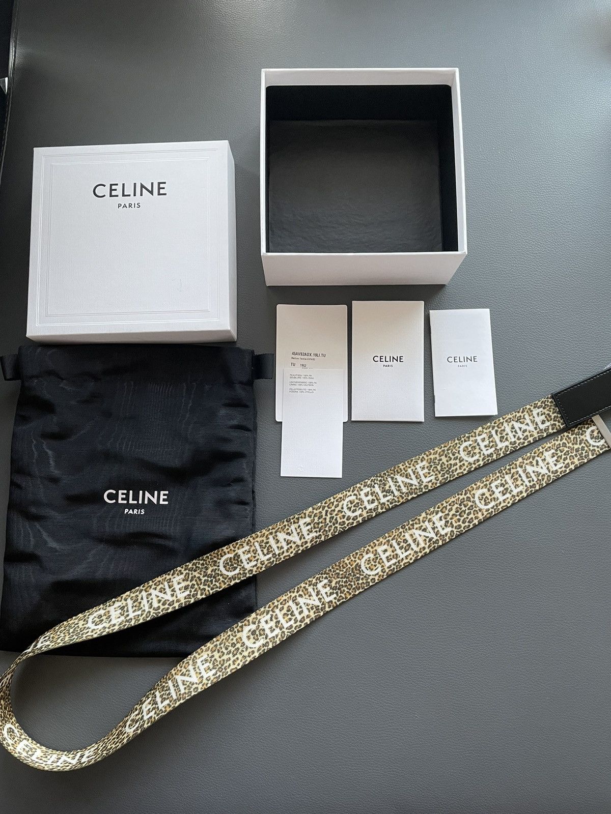 Celine × Hedi Slimane Limited New Rare Super Runway Sold Out Leopard Logo Belt Size ONE SIZE - 14 Thumbnail