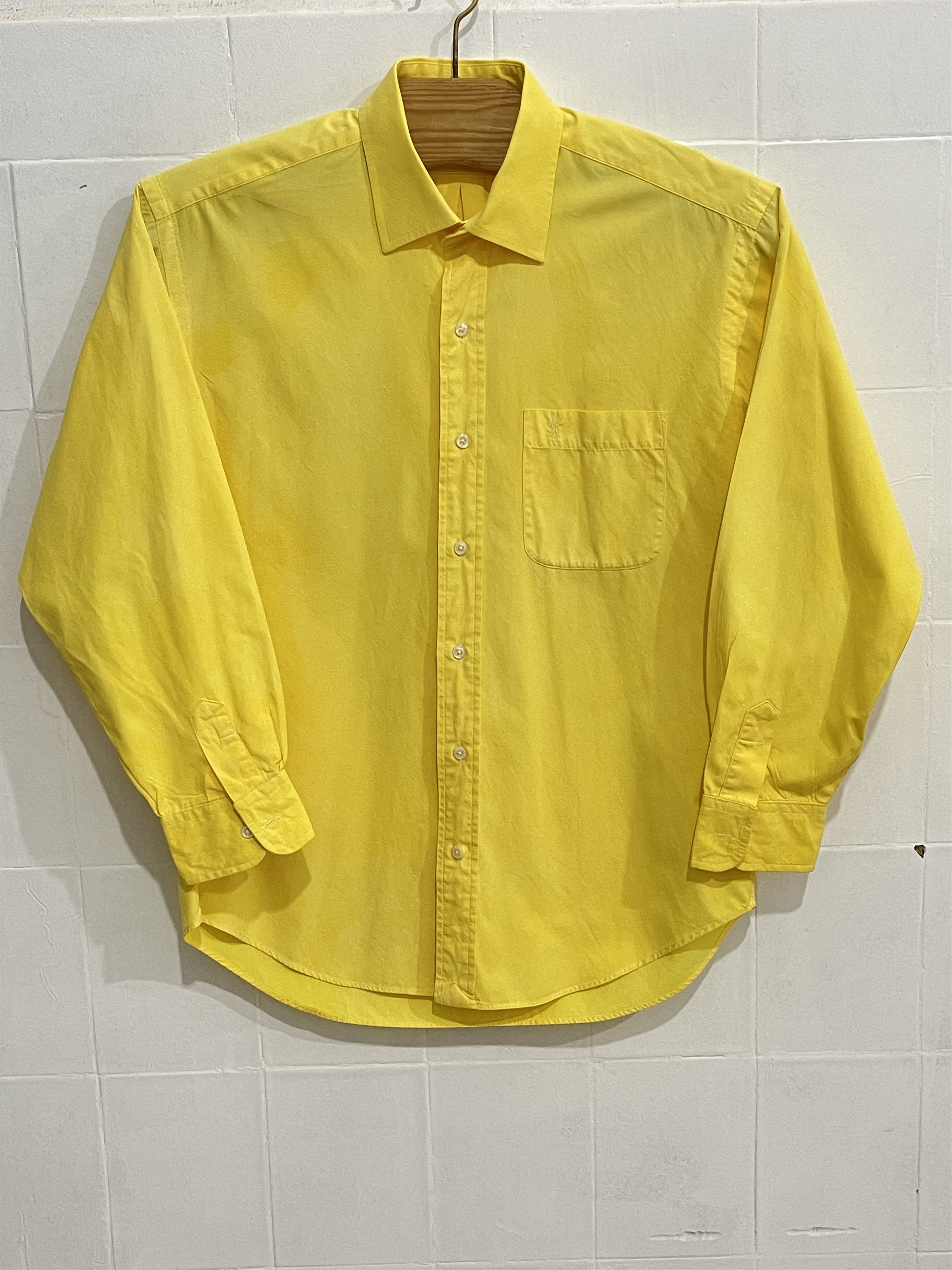 🔥 Ysl vintage saint Laurent shirt yellow size L cotton