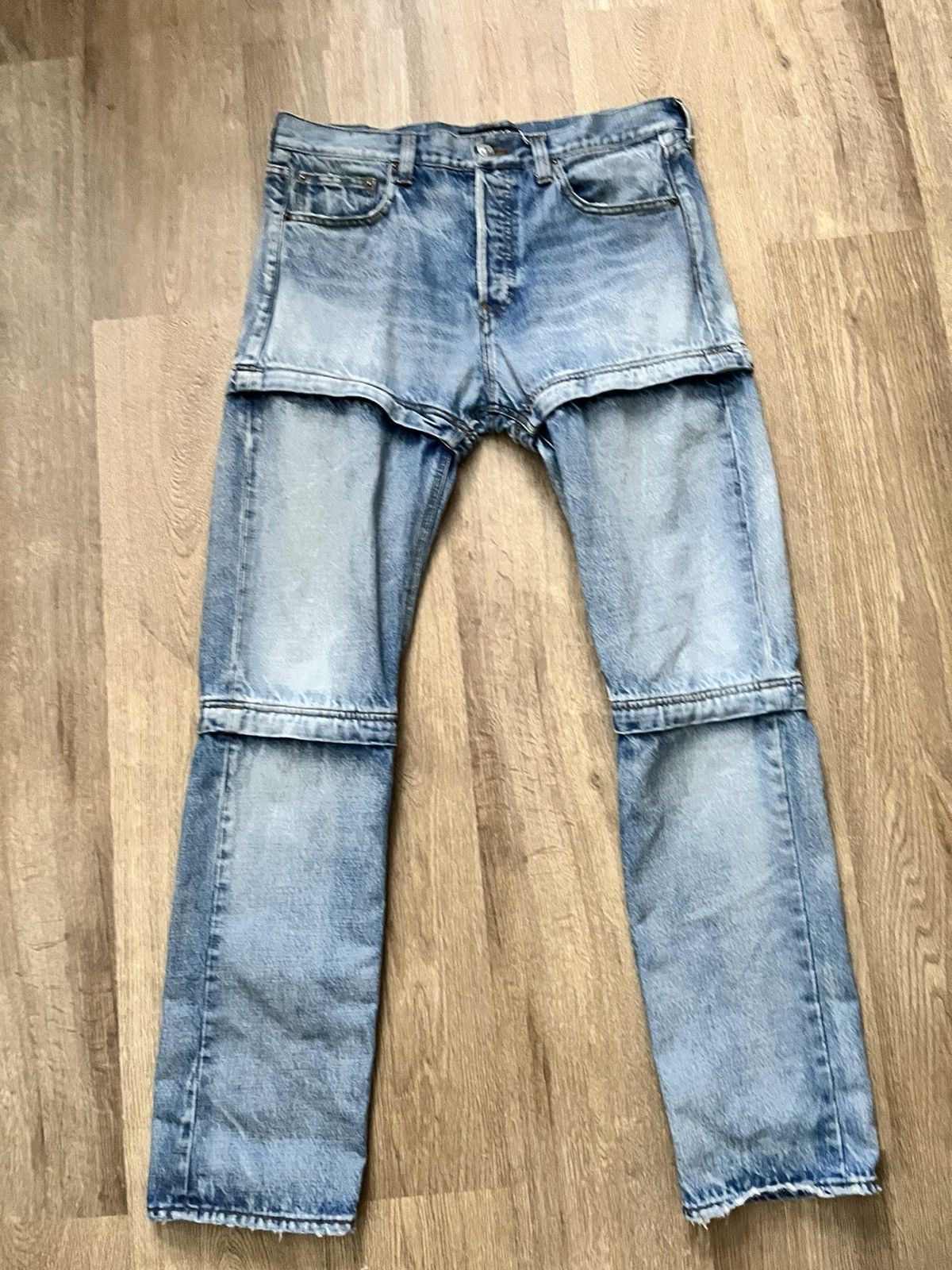 Balenciaga convertible light wash denim