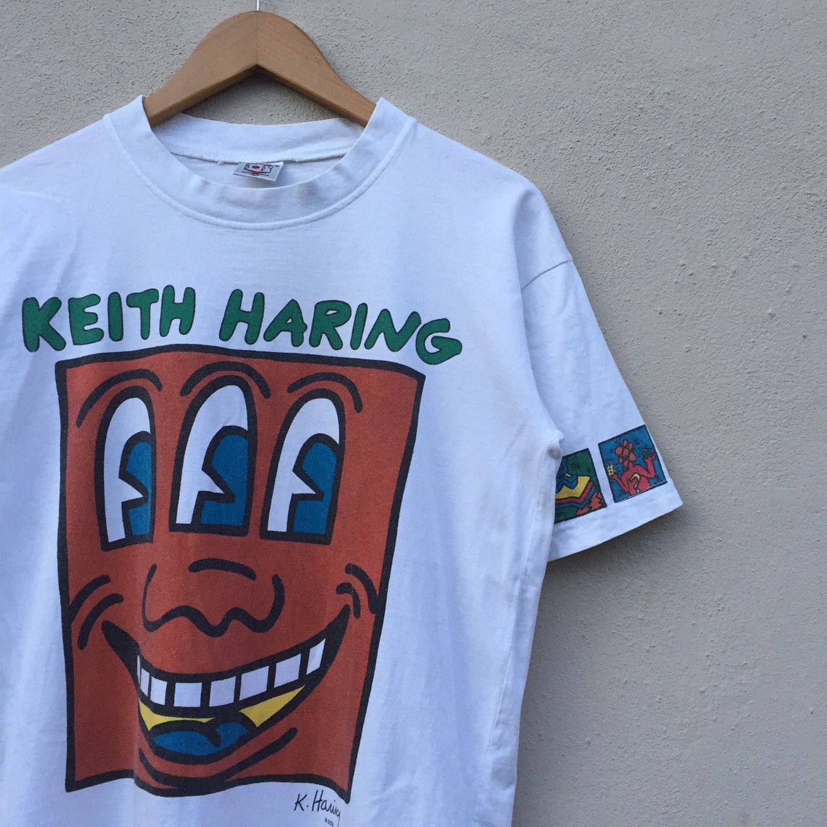 Keith Haring × Vintage RARE‼️Vintage 90s KEITH HARING NICE DESIGN T-shirt Size US M / EU 48-50 / 2 - 3 Thumbnail