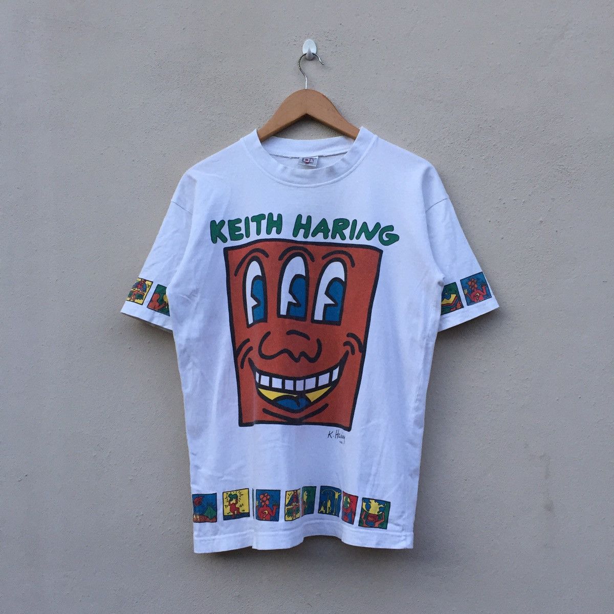 Keith Haring × Vintage RARE‼️Vintage 90s KEITH HARING NICE DESIGN T-shirt Size US M / EU 48-50 / 2 - 1 Thumbnail