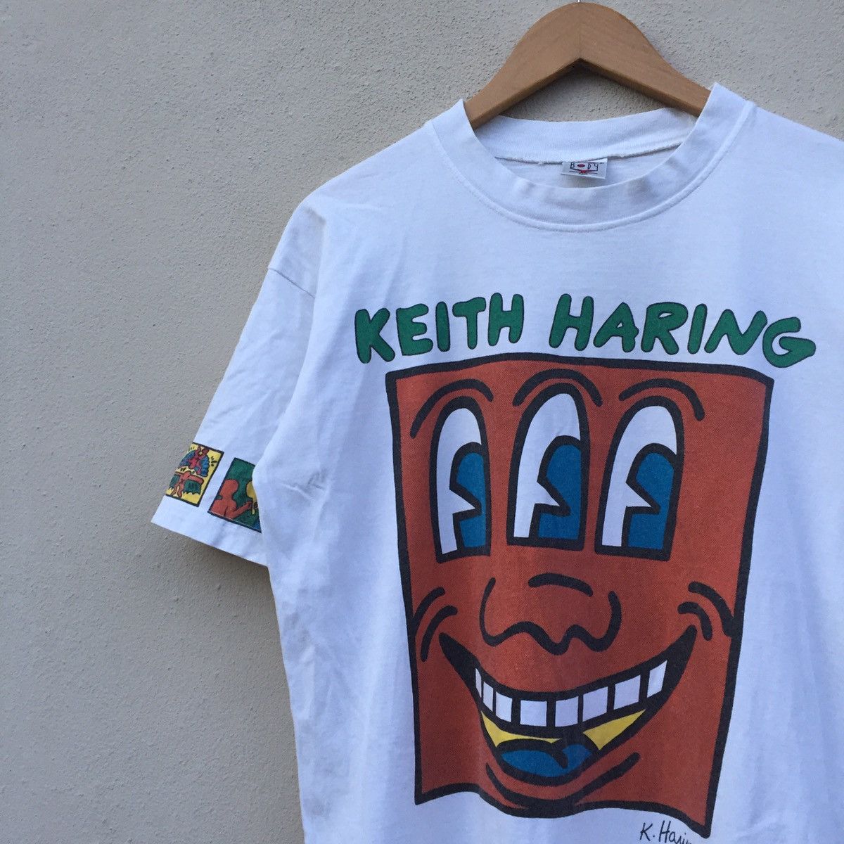 Keith Haring × Vintage RARE‼️Vintage 90s KEITH HARING NICE DESIGN T-shirt Size US M / EU 48-50 / 2 - 4 Thumbnail