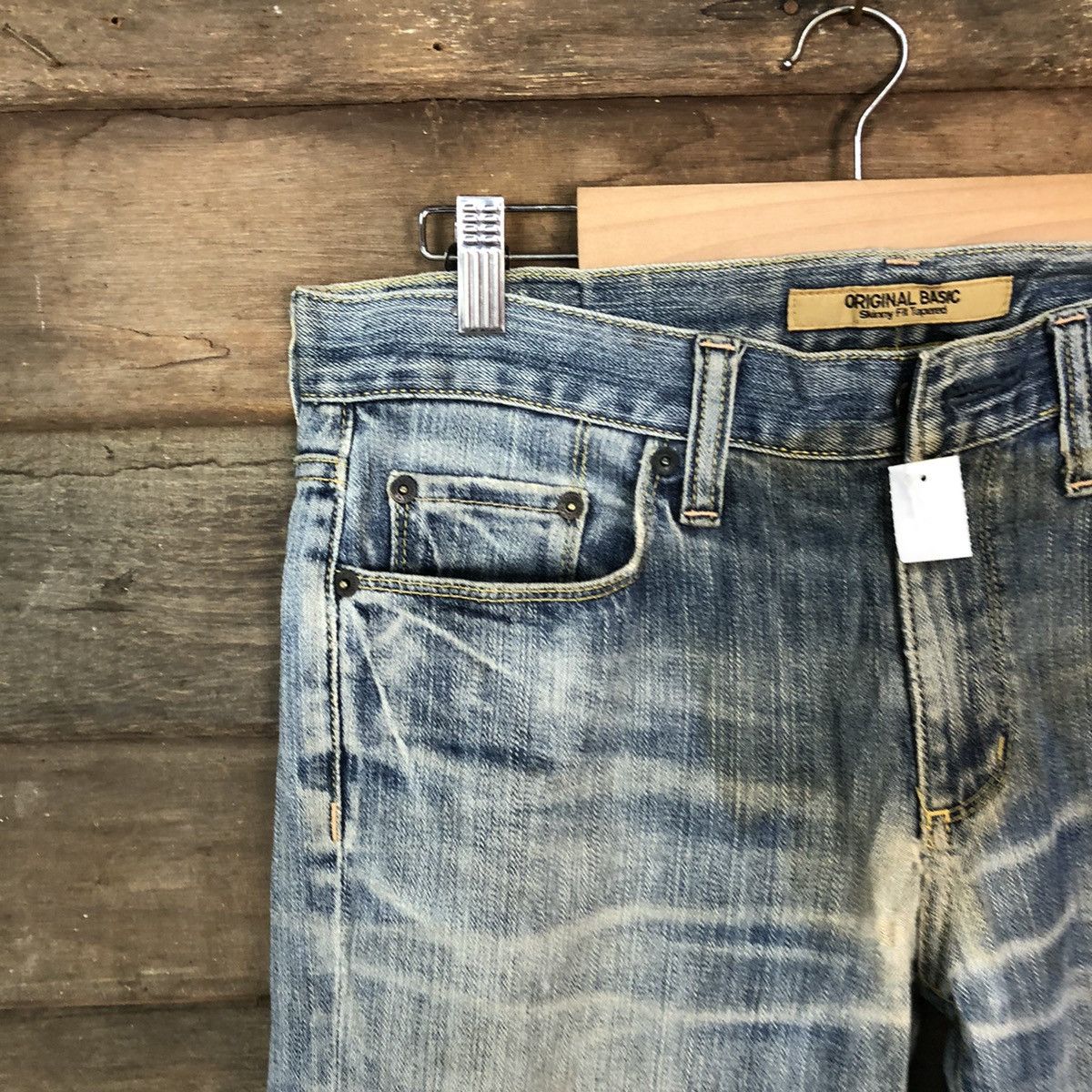 Japanese Brand Original Basic uniqlo japan distressed Denim Pants #4540 Size US 32 / EU 48 - 4 Thumbnail
