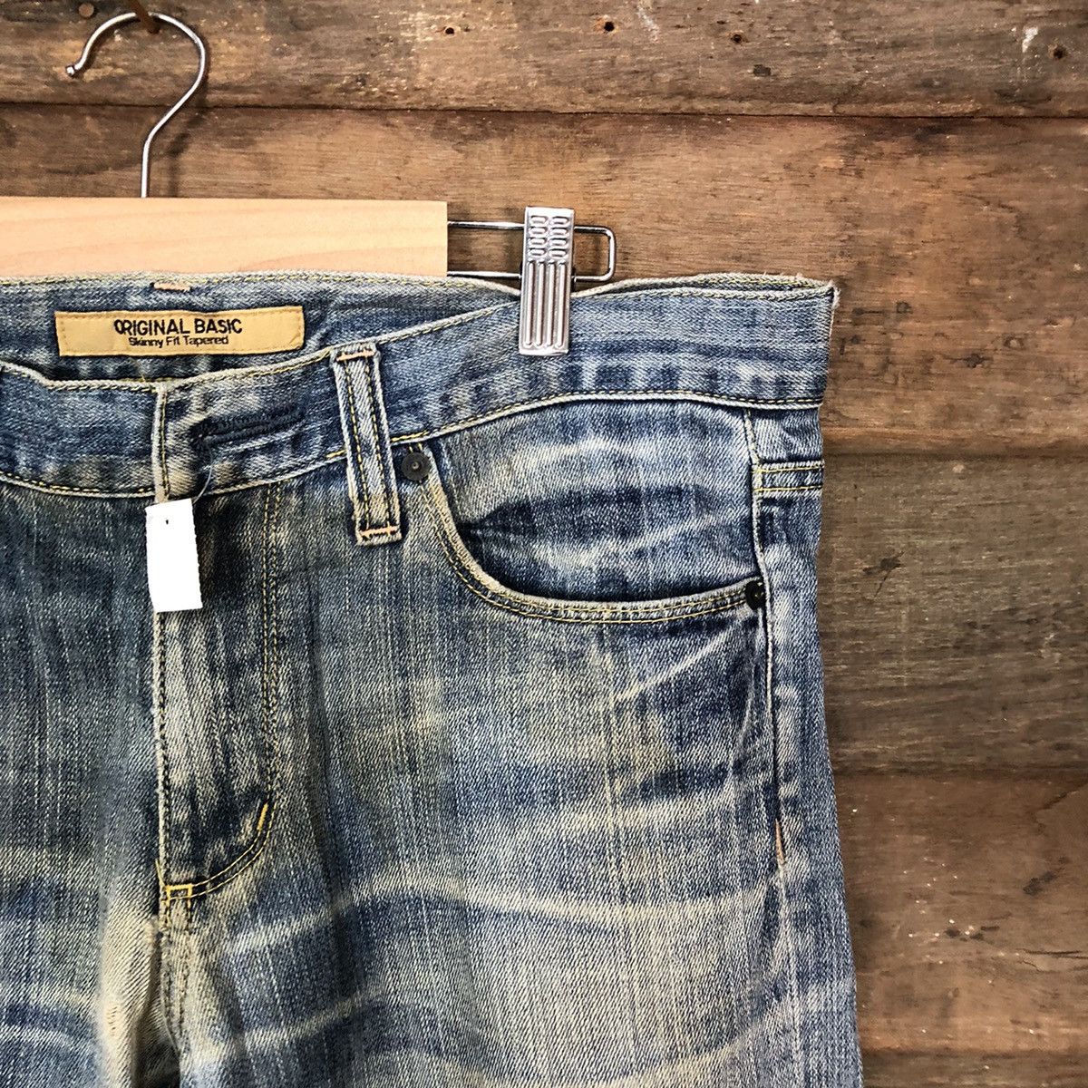 Japanese Brand Original Basic uniqlo japan distressed Denim Pants #4540 Size US 32 / EU 48 - 5 Thumbnail