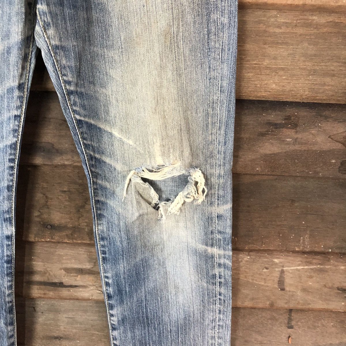 Japanese Brand Original Basic uniqlo japan distressed Denim Pants #4540 Size US 32 / EU 48 - 7 Thumbnail