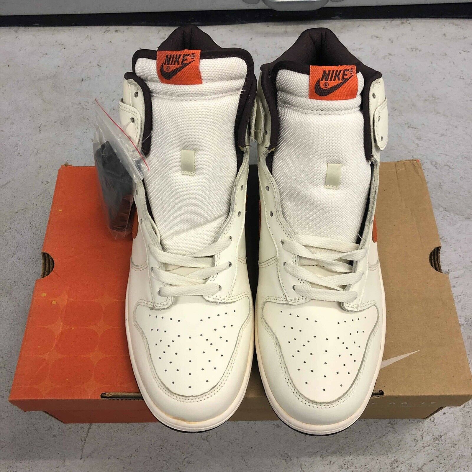 Nike Dunk High Sail/Orange Blaze-Baroque Brown (2004) Size US 13 / EU 46 - 3 Thumbnail