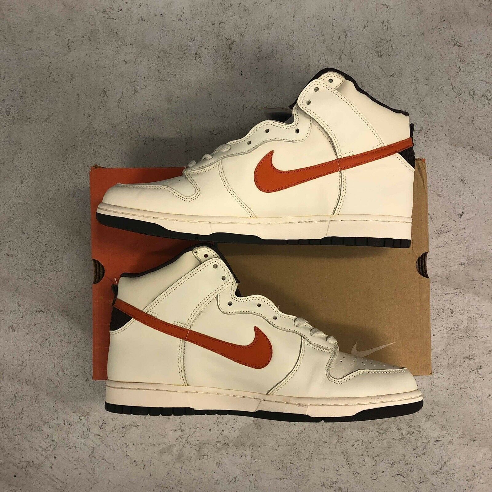 Nike Dunk High Sail/Orange Blaze-Baroque Brown (2004) Size US 13 / EU 46 - 2 Thumbnail