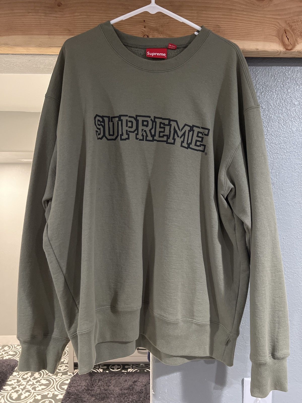 Supreme shattered factory logo crewneck - olive