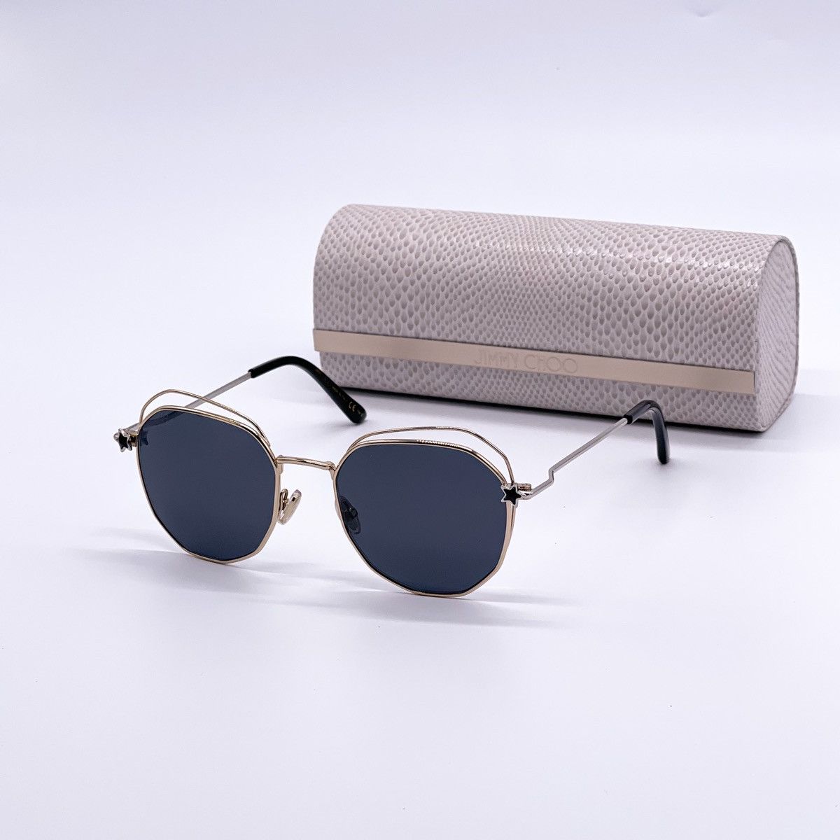 NEW!!! Jimmy Choo KRISTEN/s mask style sunglasses Authentic Retail 420$ Jimmy Choo JC4012 M (60 - 15) with Grey lenses and Gold  main image 4
