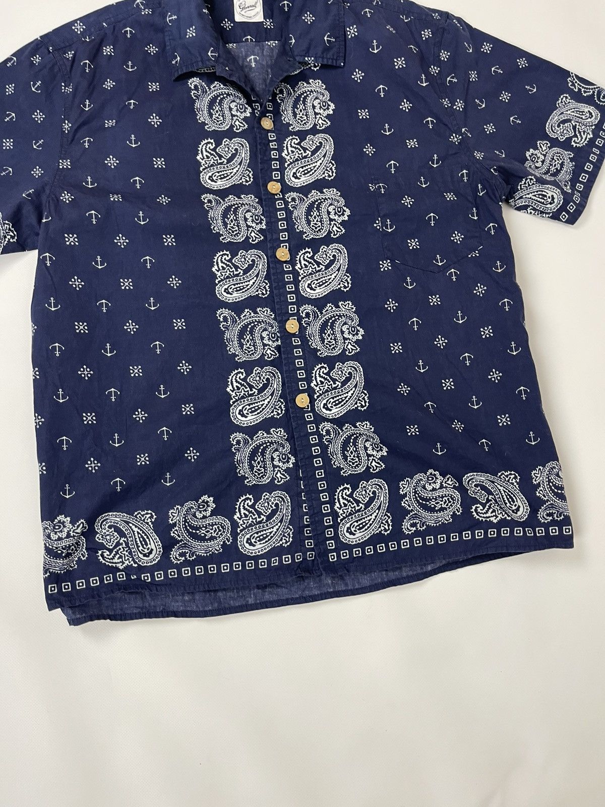 Gloverall Gloverall vintage anchor flower pattern short sleeve shirt Size US L / EU 52-54 / 3 - 4 Thumbnail