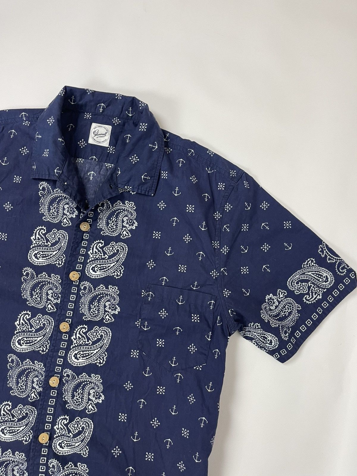Gloverall Gloverall vintage anchor flower pattern short sleeve shirt Size US L / EU 52-54 / 3 - 5 Thumbnail