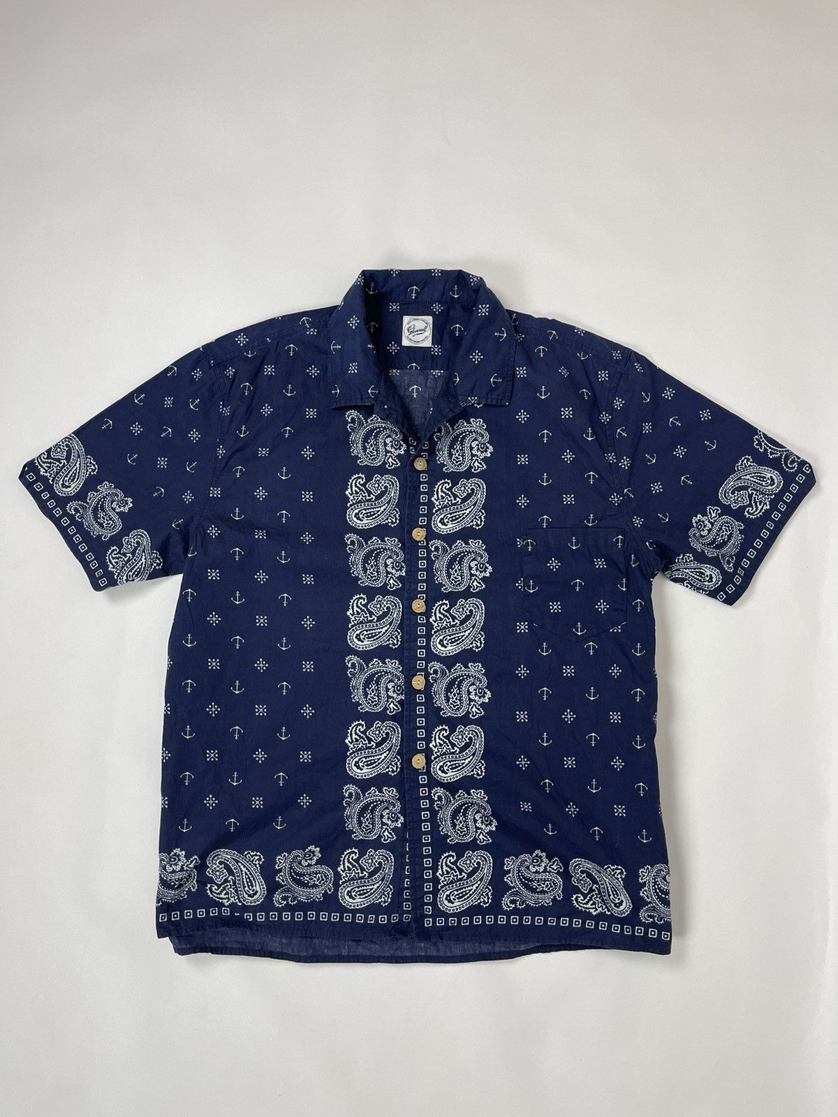 Gloverall Gloverall vintage anchor flower pattern short sleeve shirt Size US L / EU 52-54 / 3 - 2 Thumbnail