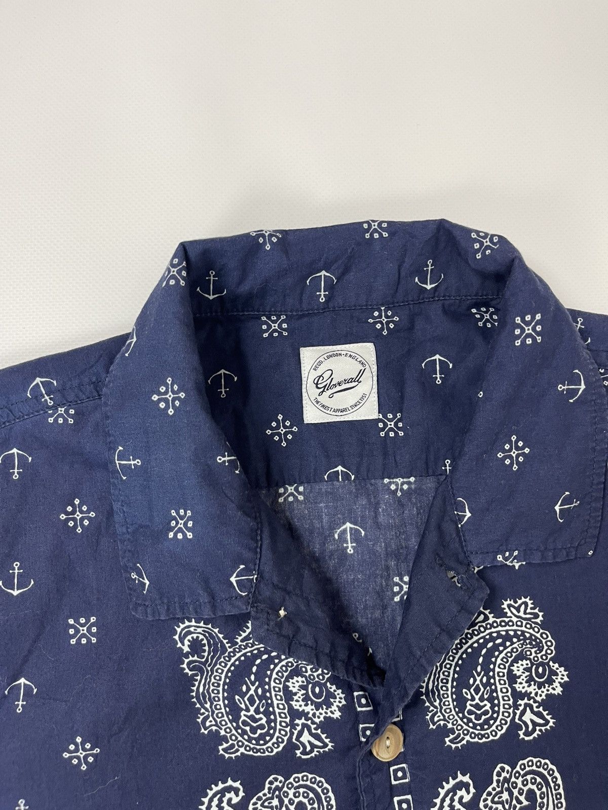 Gloverall Gloverall vintage anchor flower pattern short sleeve shirt Size US L / EU 52-54 / 3 - 6 Thumbnail