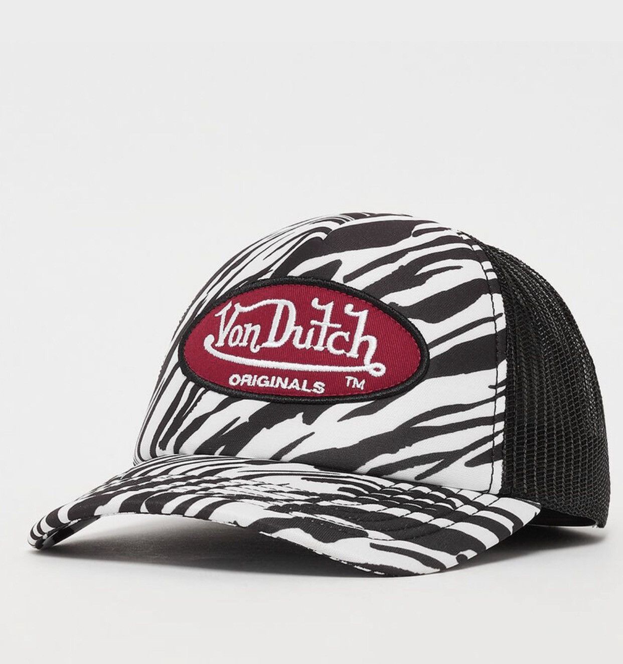 Von Dutch Trucker Cap Hat Y2K Zebra Streetwear Alternative