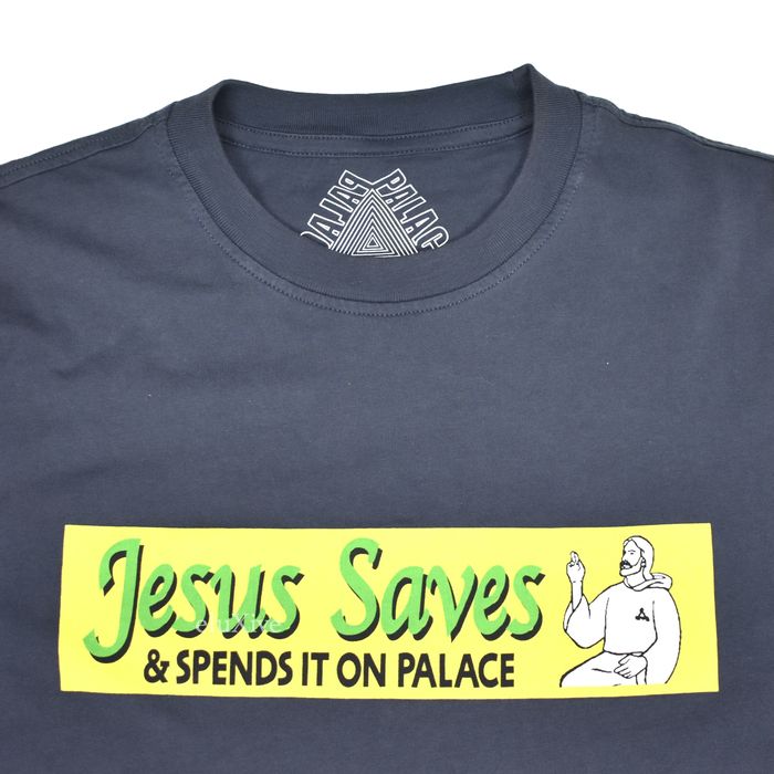 Palace Palace Jesus Saves Tri Ferg Logo T-Shirt Navy SS21 | Grailed