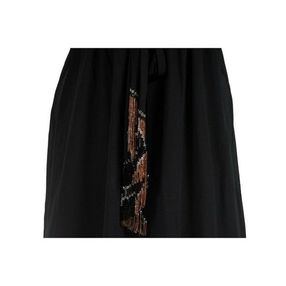 Emilio Pucci Black Silk Stretch Fringe Crystal Tassel Long Dress Size XS / US 0-2 / IT 36-38 - 3 Thumbnail
