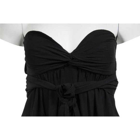 Emilio Pucci Black Silk Stretch Fringe Crystal Tassel Long Dress Size XS / US 0-2 / IT 36-38 - 4 Thumbnail