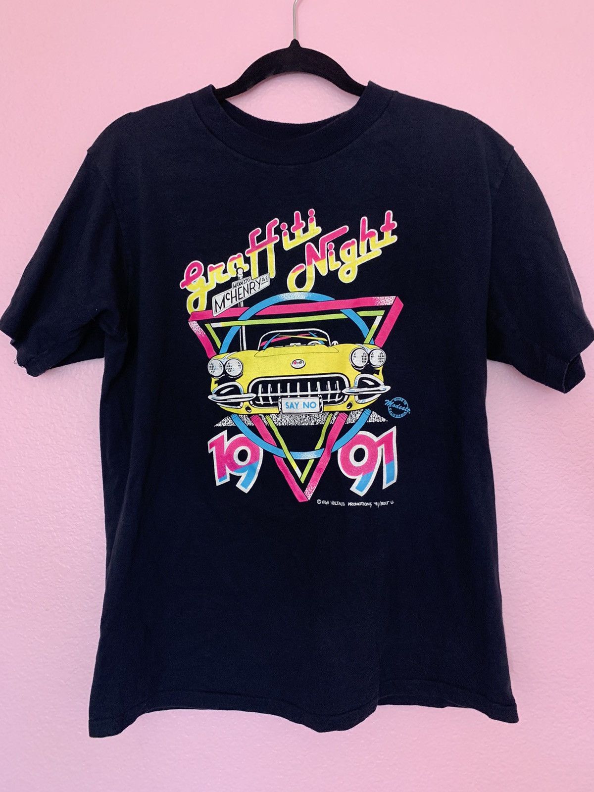 Vintage 1991 Modesto Graffiti Night T Shirt Size US M / EU 48-50 / 2 - 1 Thumbnail