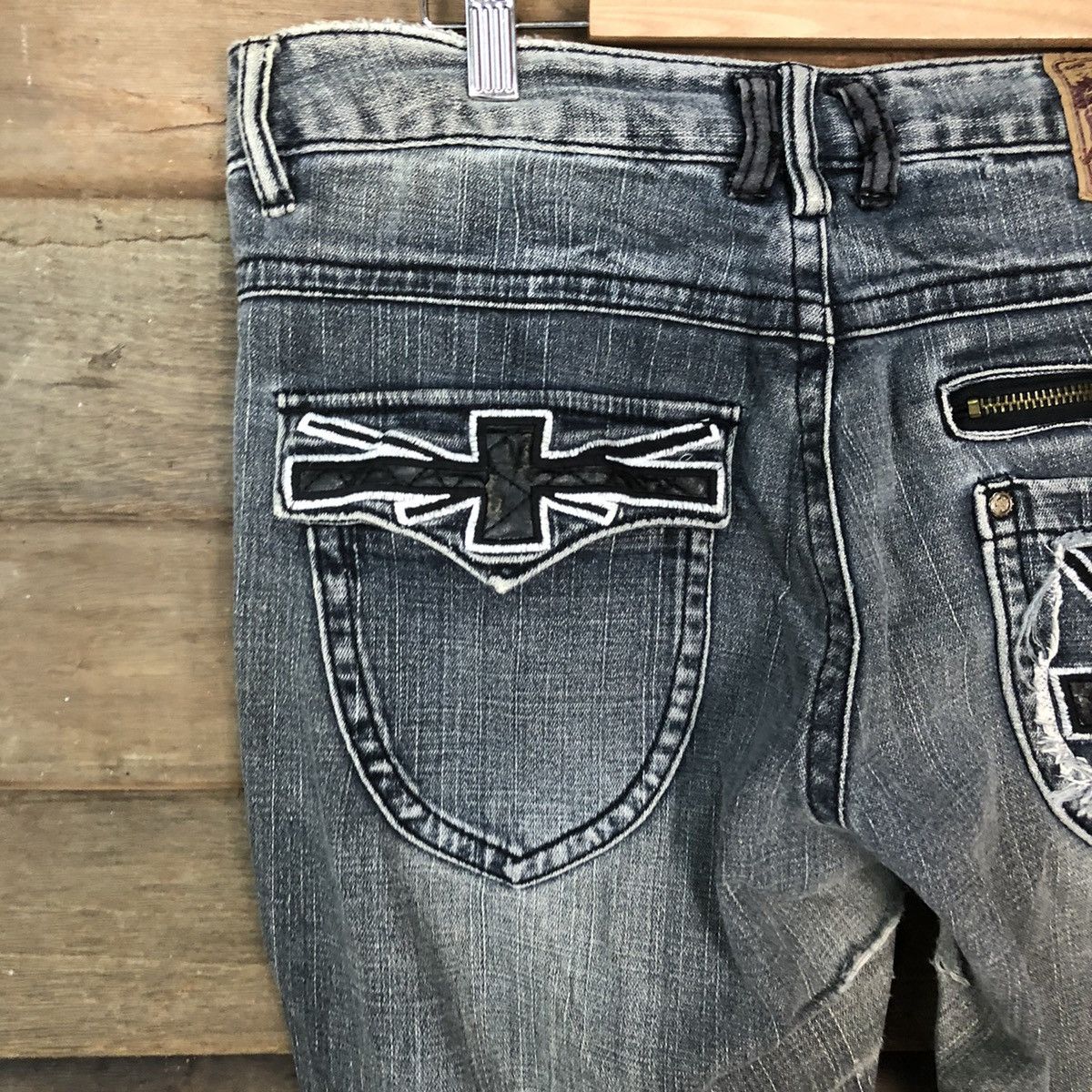 Faded Glory Bcbg faded Black Denim jeans cross vintage Pants #4610 Size 32" / US 10 / IT 46 - 13 Thumbnail