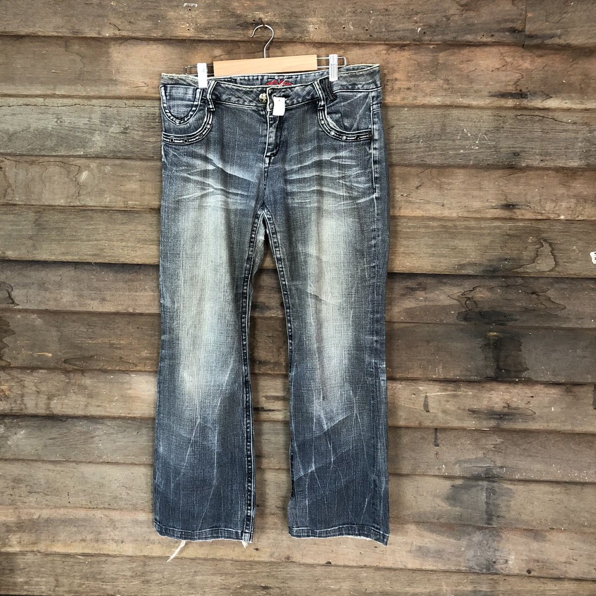 Faded Glory Bcbg faded Black Denim jeans cross vintage Pants #4610 Size 32" / US 10 / IT 46 - 1 Thumbnail