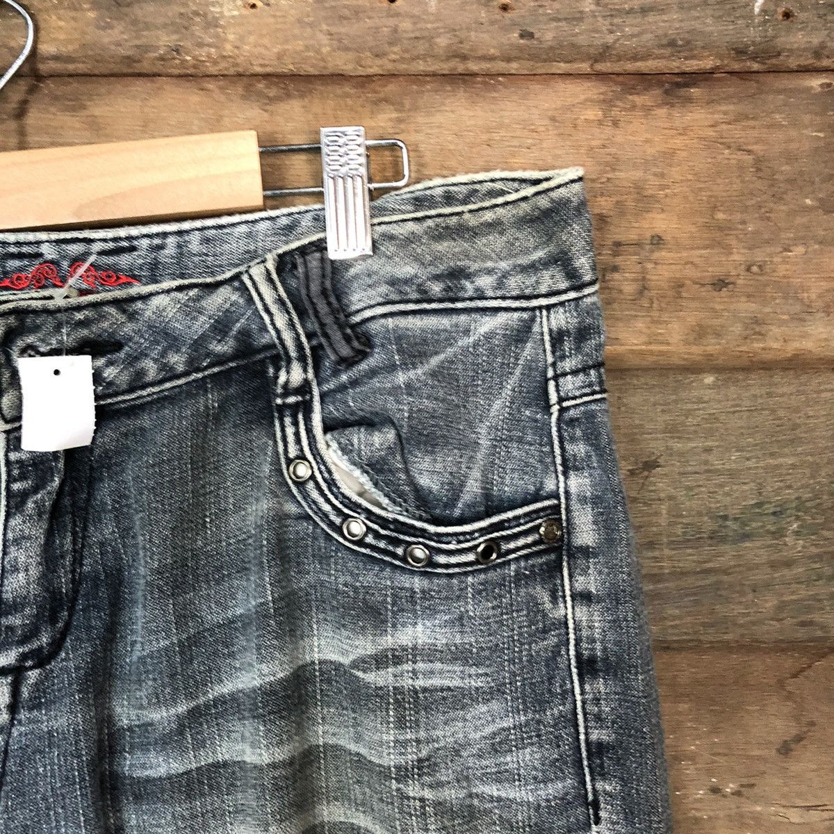 Faded Glory Bcbg faded Black Denim jeans cross vintage Pants #4610 Size 32" / US 10 / IT 46 - 5 Thumbnail