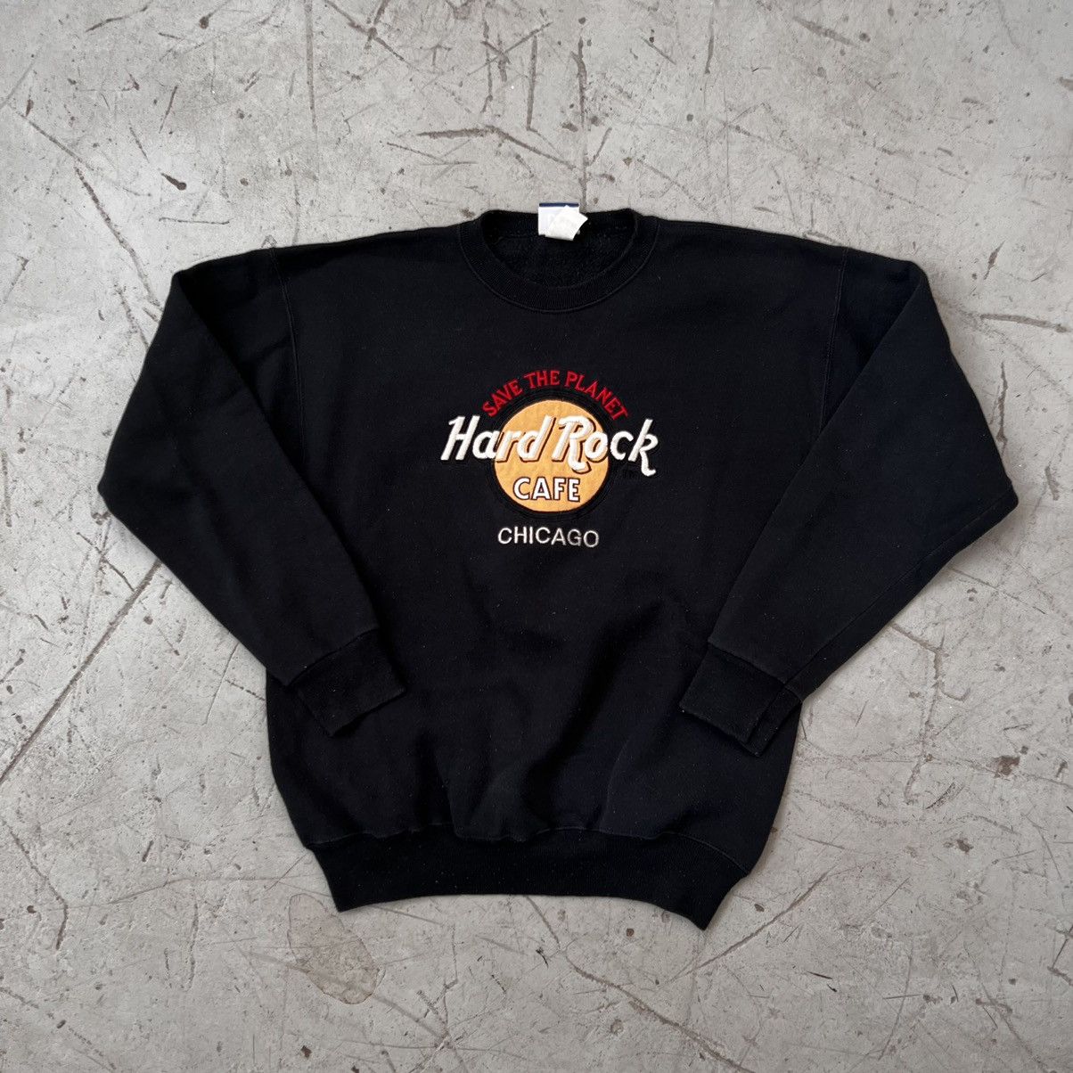 90'S Hard Rock Cafe CHICAGO Advertising Sweatshirt, Made in USA, Men's M, Vintage / eaa523067 main image 1