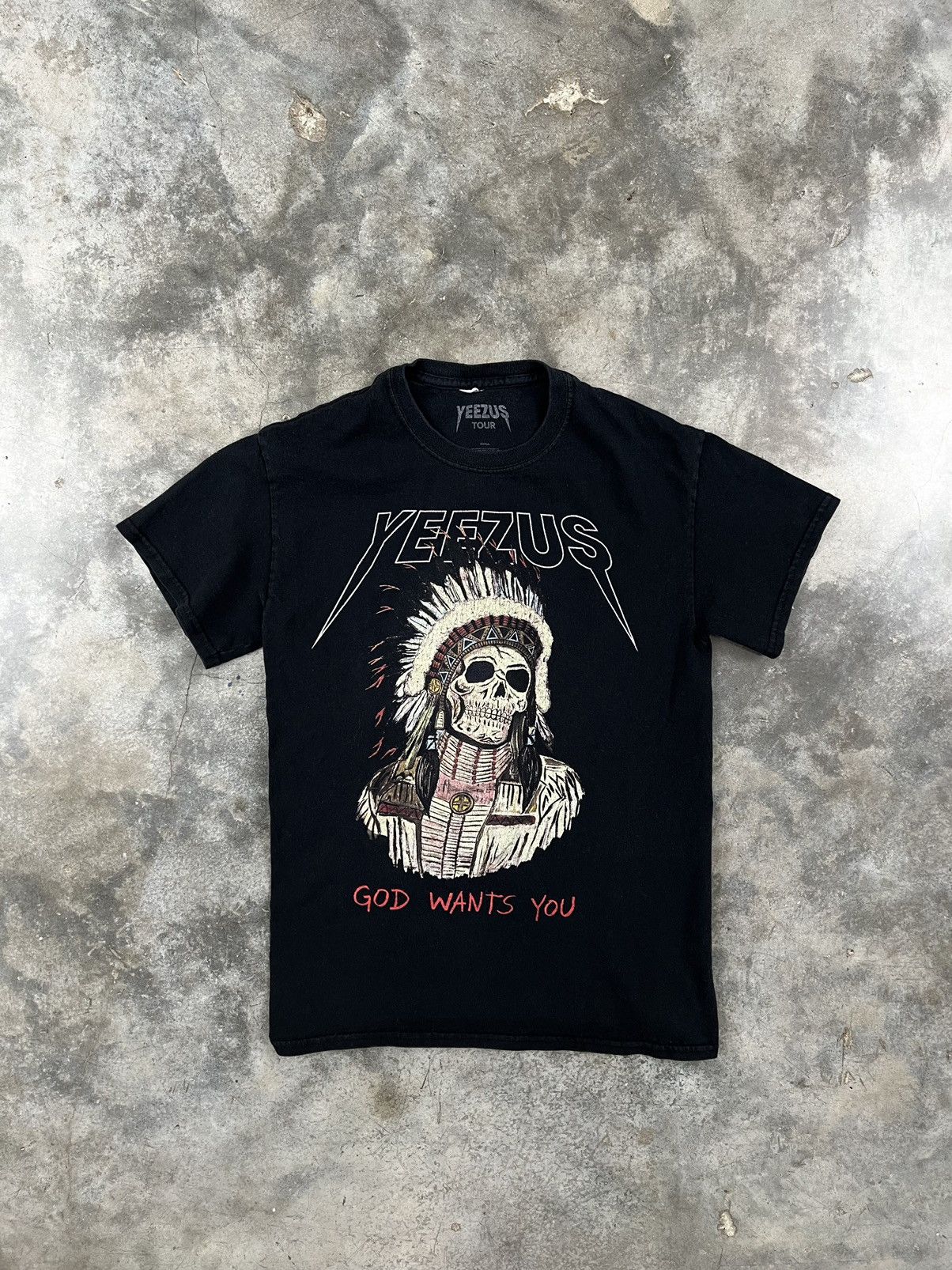 image of Kanye West Yeezus God Wants You Wes Lang Reaper Tee Black, Men's (Size Small)