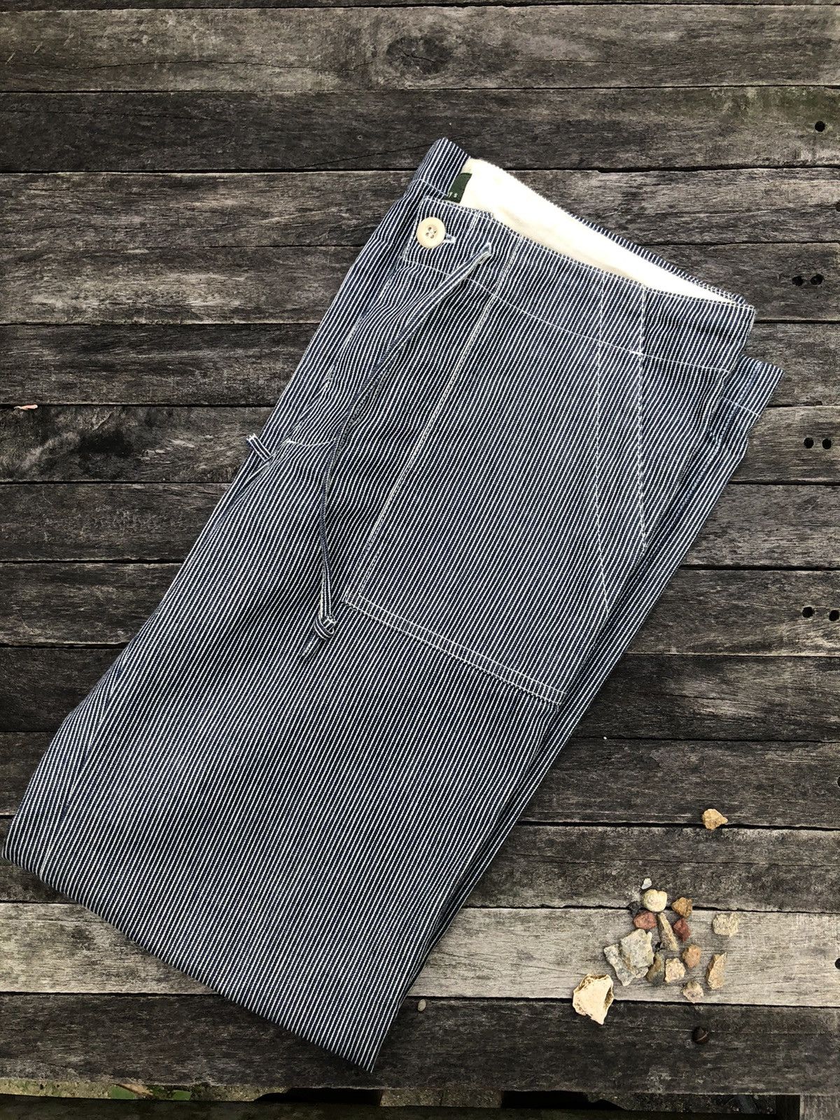 Japanese Brand Rare 🏴‍☠️ hikori striped baker pants Size US 32 / EU 48 - 3 Thumbnail
