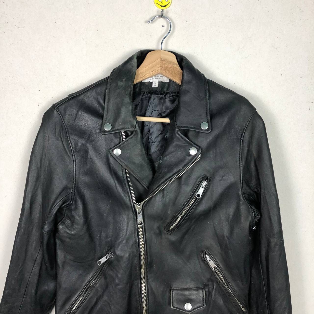 United Arrows United Arrow Double Collar Damage Design Punk Gothic Style Size US L / EU 52-54 / 3 - 5 Thumbnail