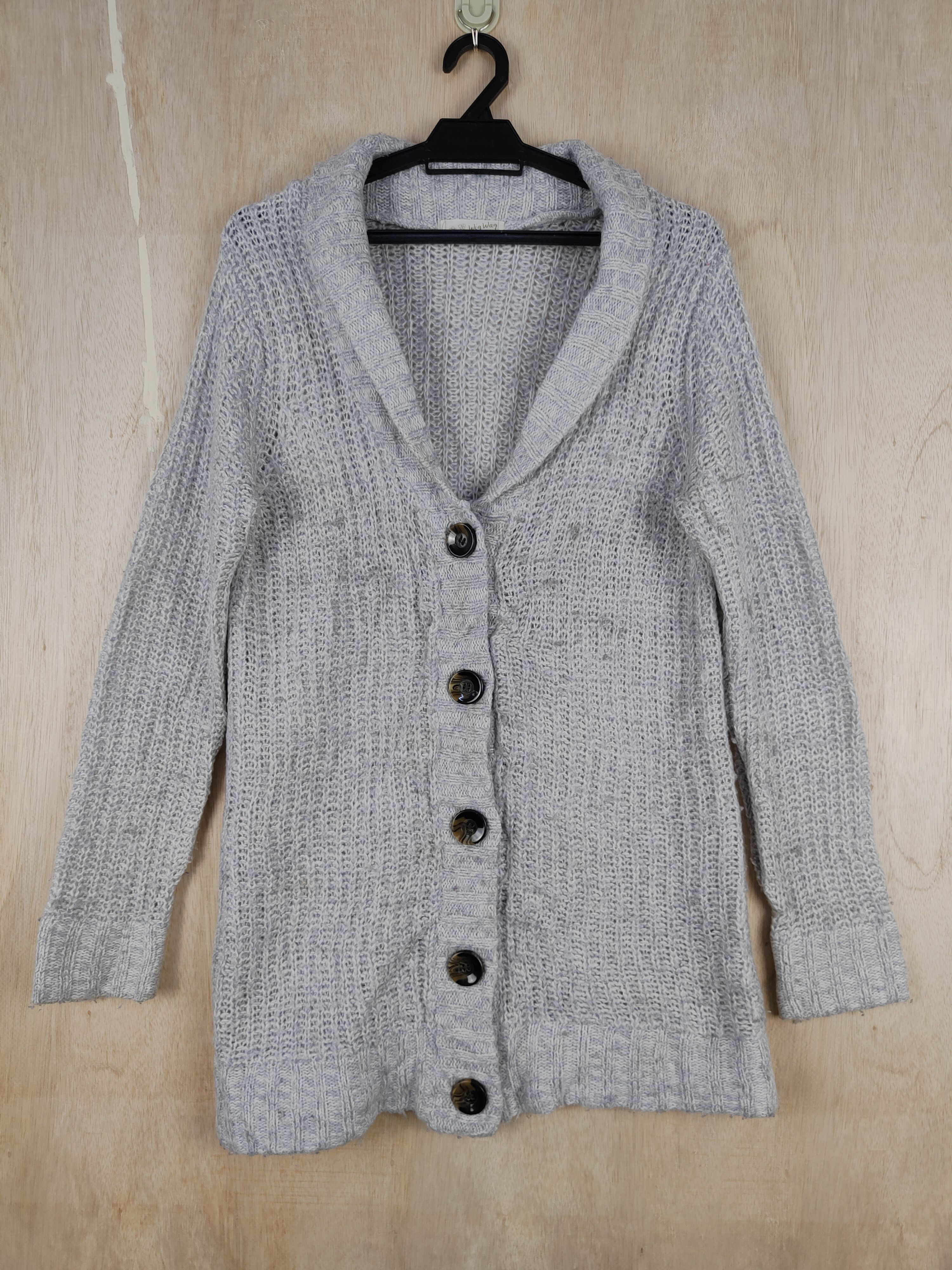 image of Aran Isles Knitwear Wig Wag Gray Cardigan Aran Isle Cable Knitwear S309 in Grey, Men's (Size Large)