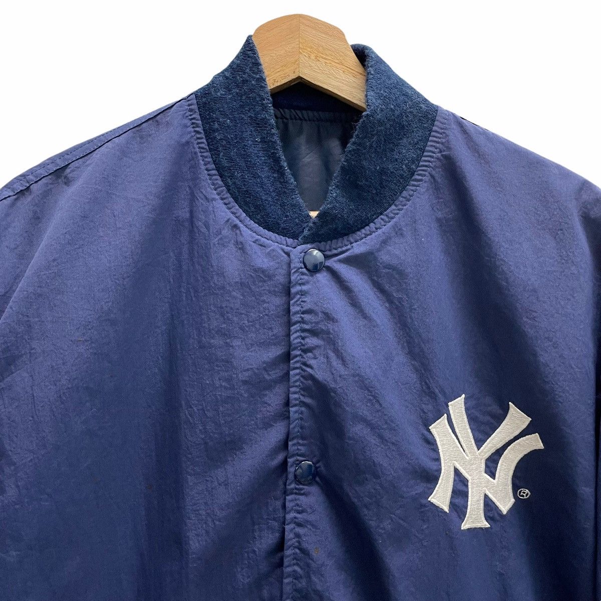 New York Yankees × Starter 💥90s STARTER NEW YORK YANKEES BIG LOGO VARSITY JACKET Size US L / EU 52-54 / 3 - 4 Thumbnail