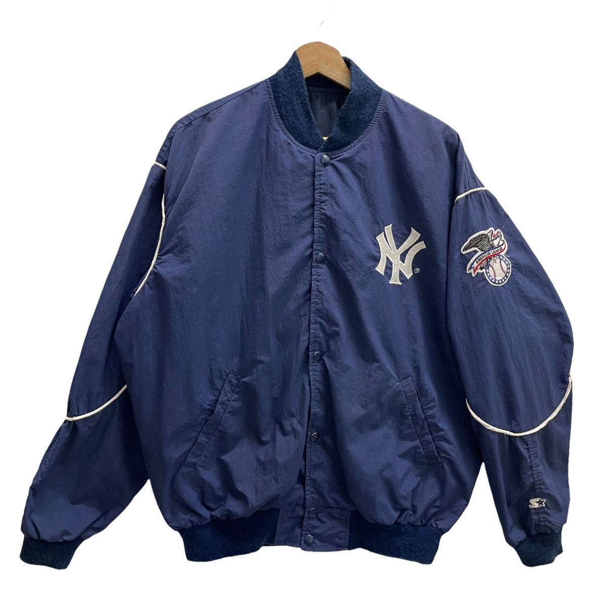 New York Yankees × Starter 💥90s STARTER NEW YORK YANKEES BIG LOGO VARSITY JACKET Size US L / EU 52-54 / 3 - 2 Thumbnail