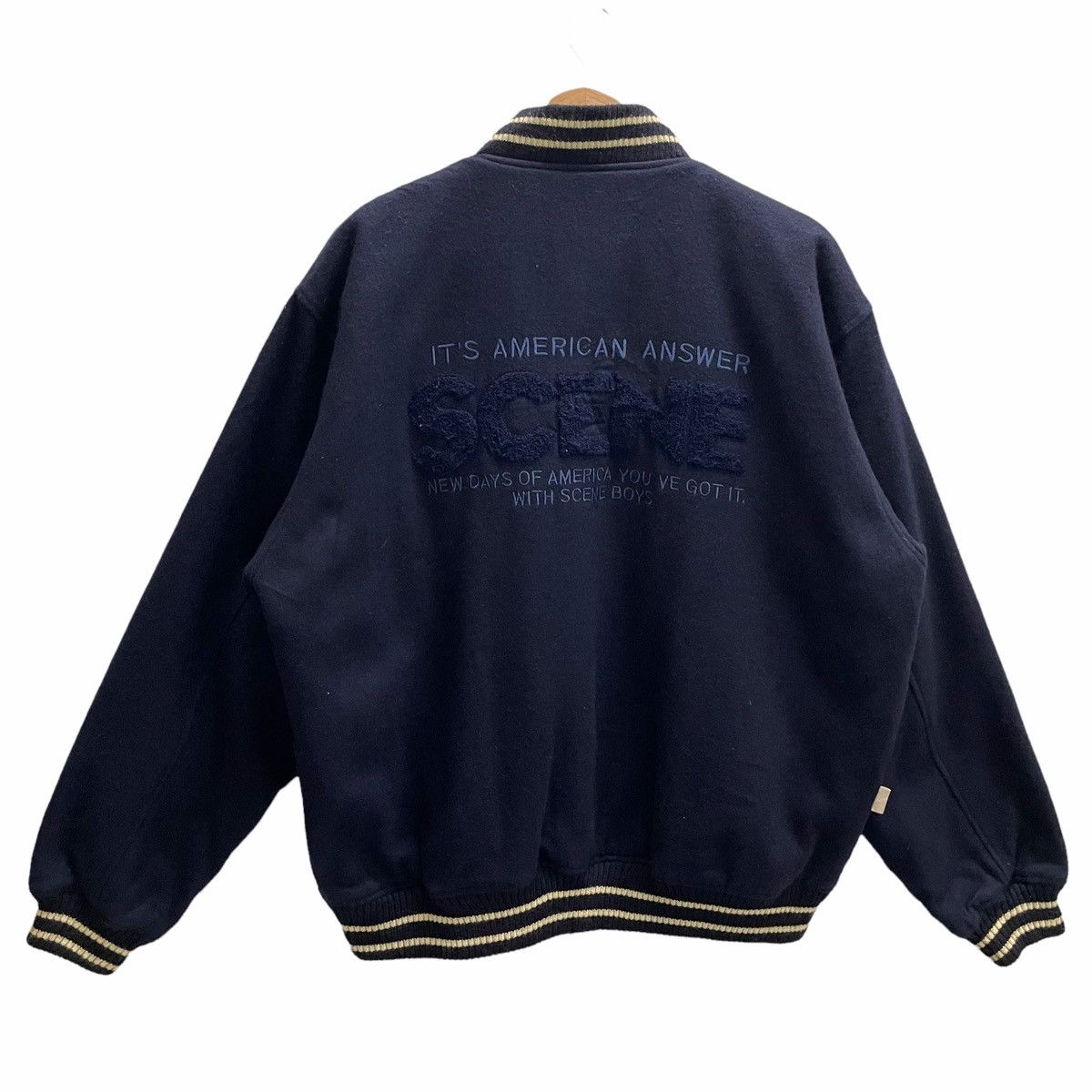 Japanese Brand 💥80s SCENE USA SNAP VARSITY BOMBER JACKET Size US M / EU 48-50 / 2 - 4 Thumbnail