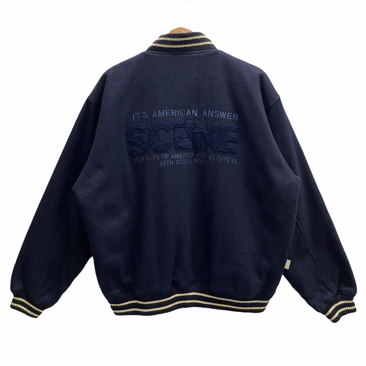 Japanese Brand 💥80s SCENE USA SNAP VARSITY BOMBER JACKET Size US M / EU 48-50 / 2 - 3 Thumbnail