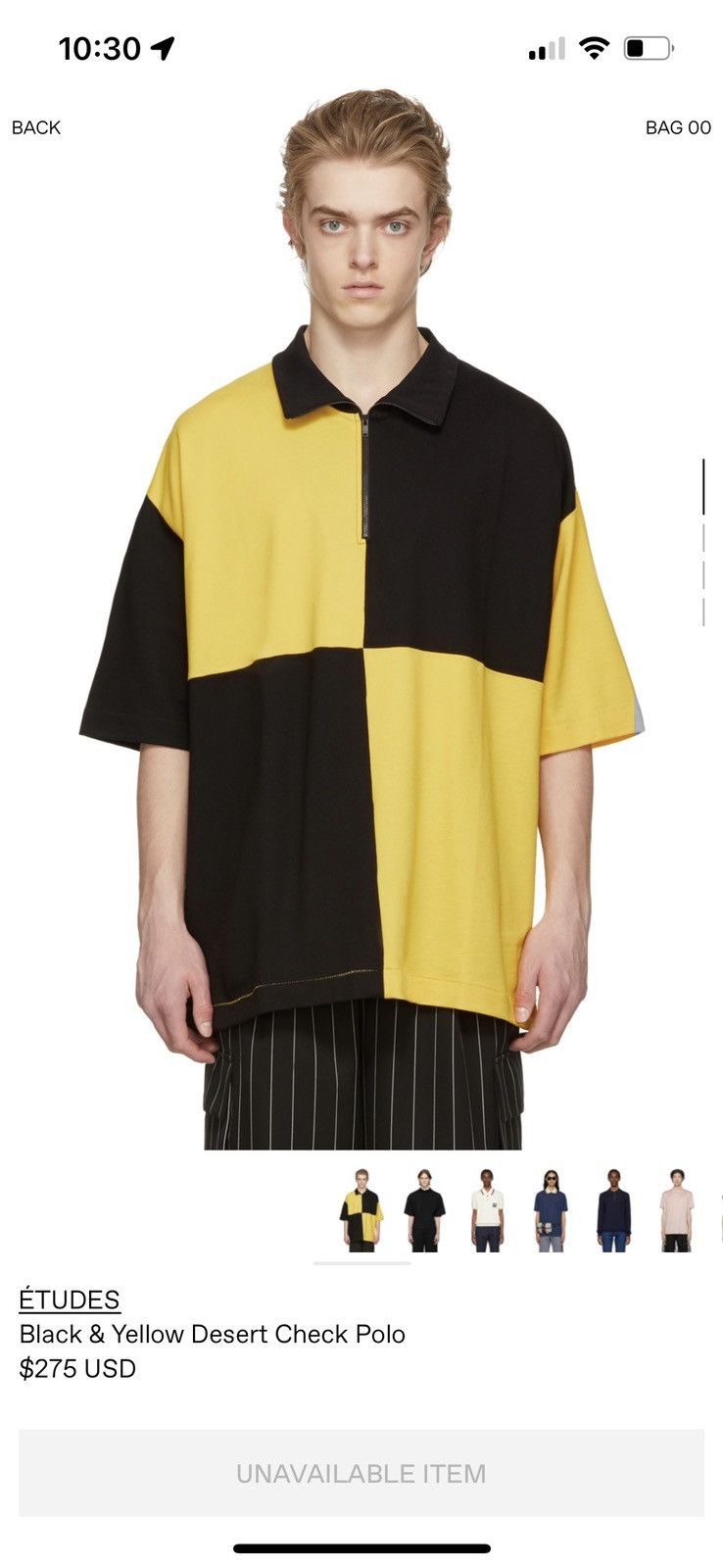 Etudes Black & Yellow Desert Check Polo, A$AP Rocky Testing Size US L / EU 52-54 / 3 - 7 Thumbnail