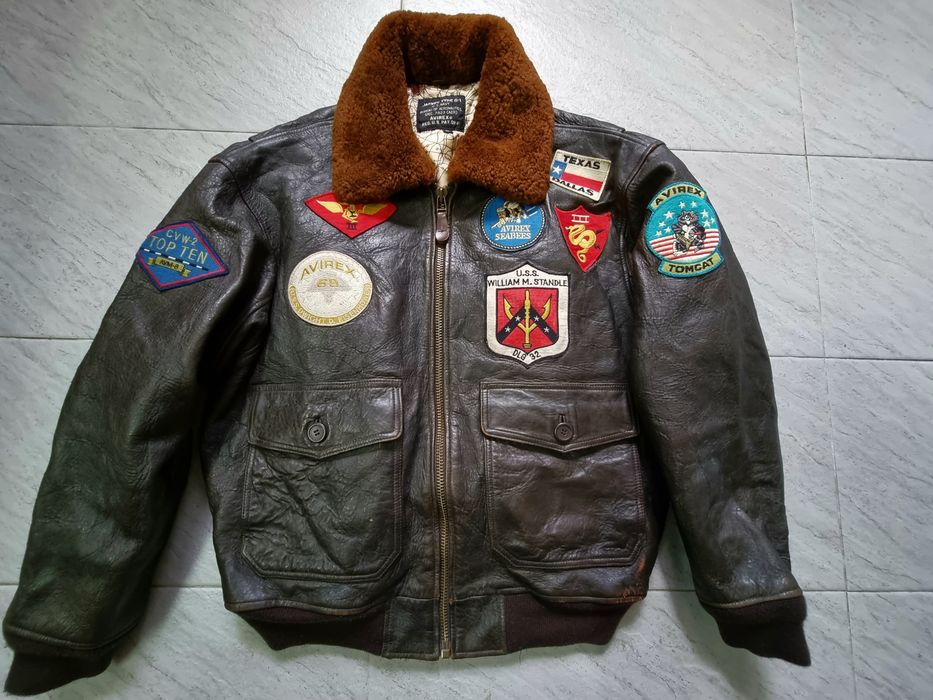 Genuine Leather AVIREX TOP GUN LEATHER G-1 Jacket Rare schott north ...