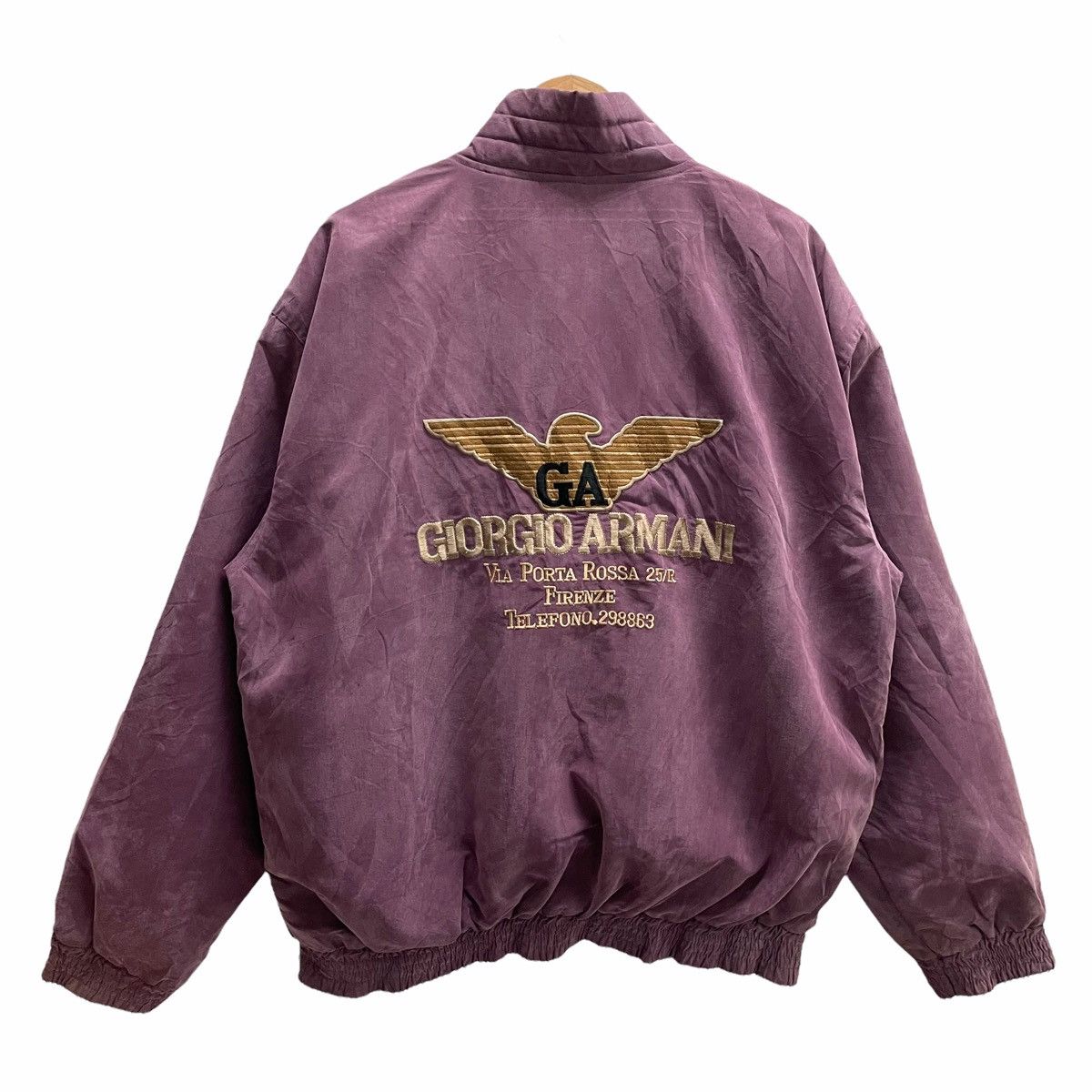 Giorgio Armani 💥90s GIORGIO ARMANI LOGO FULLZIP BOMBER JACKET Size US L / EU 52-54 / 3 - 2 Thumbnail