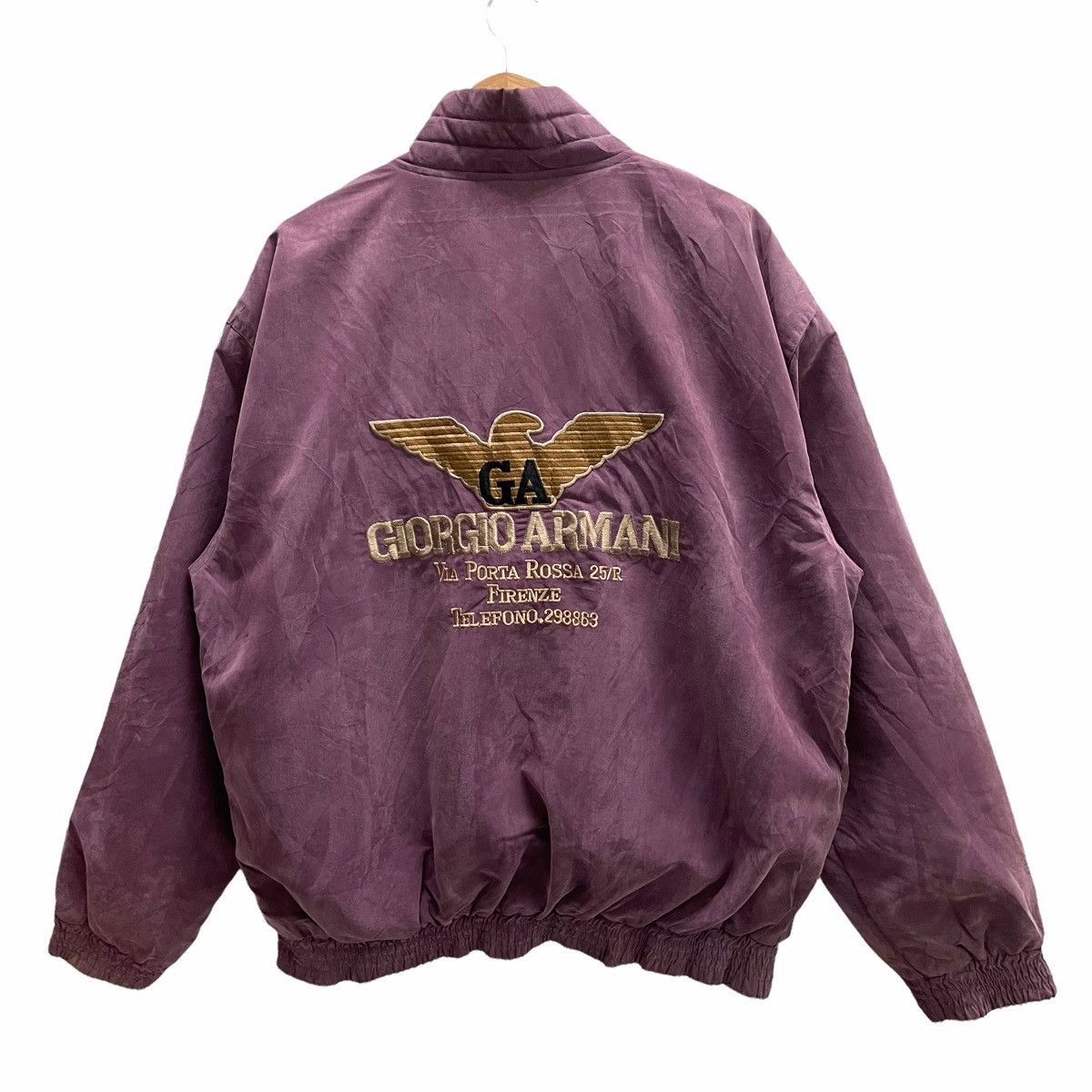 Giorgio Armani 💥90s GIORGIO ARMANI LOGO FULLZIP BOMBER JACKET Size US L / EU 52-54 / 3 - 3 Thumbnail